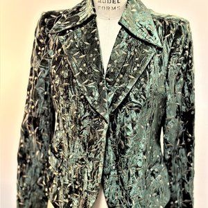 GREEN VELVET WITH GOLD LEAF JACKET